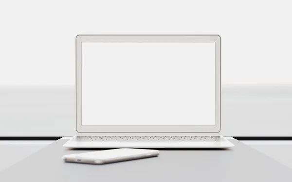 Modern Laptop empty Screen — Stock Photo, Image