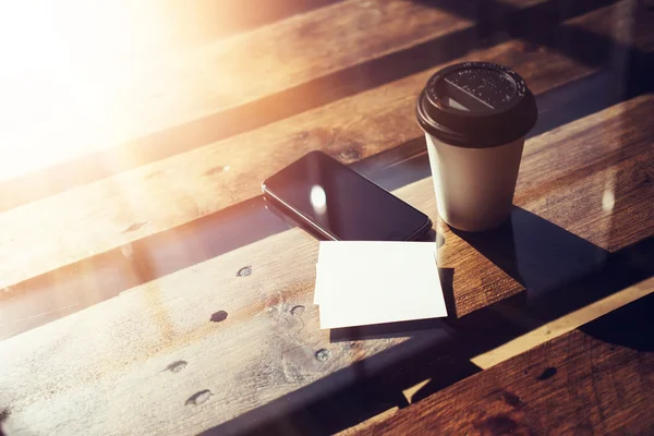 Business Cards and Smartphone — Stock Photo, Image