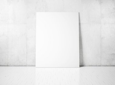 Beton duvar beyaz poster