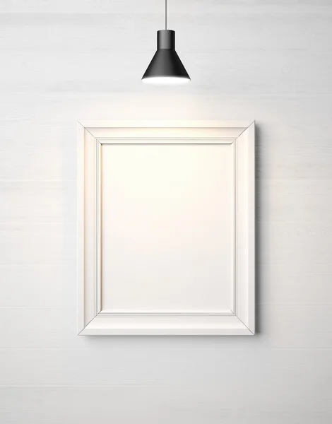 Cuadro marco y luminaria — Foto de Stock