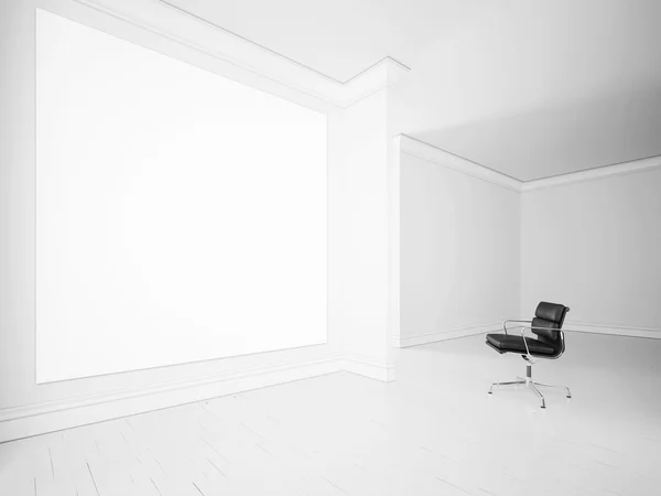 Interior branco com poltrona de escritório — Fotografia de Stock