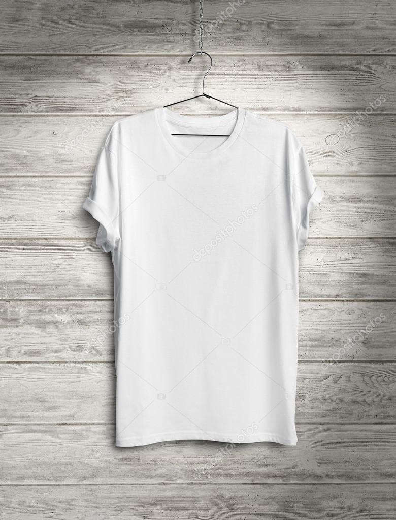 Blank t-shirt on wood wall ⬇ Stock Photo, Image by © kantver #52523337
