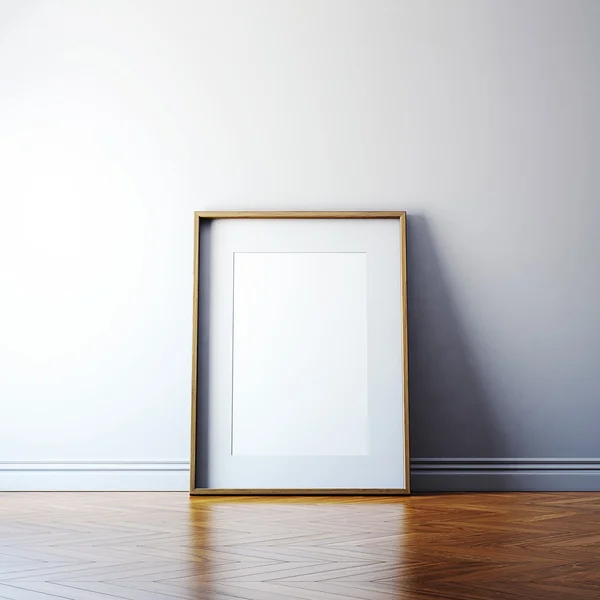 Blank picture frame on a wall — Stock Photo, Image