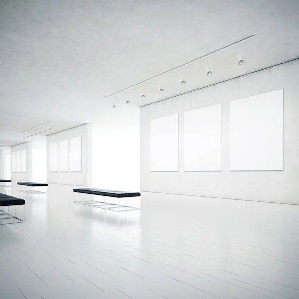 White clean gallery interior — Stock Photo, Image