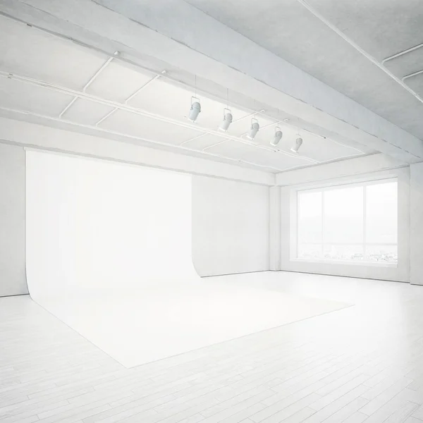 Interior brilhante estúdio de fotografia — Fotografia de Stock