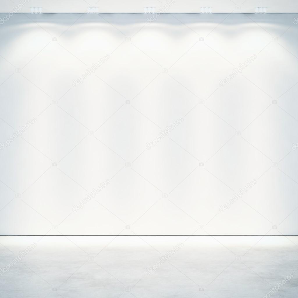 White wall with spotlights