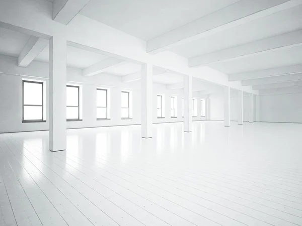 Loft space white walls — Stock Photo, Image