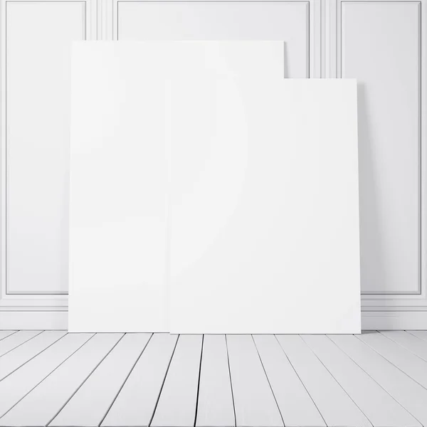 White room with two posters — Stock Photo, Image