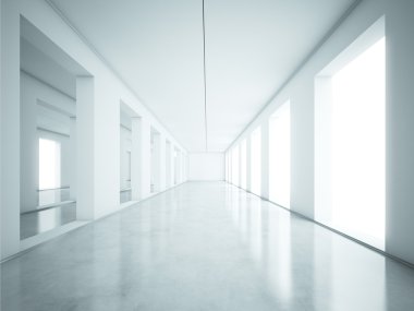 beyaz iç perspectie görünümünü