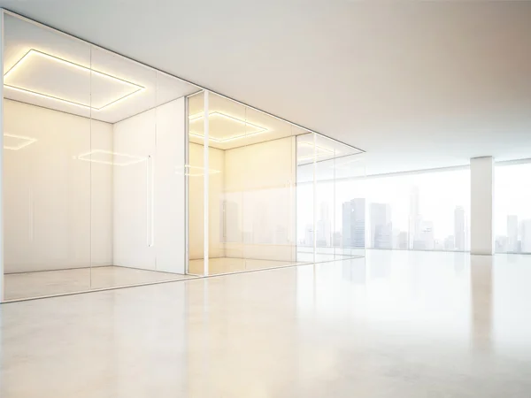 Interior de escritório em branco com janelas — Fotografia de Stock