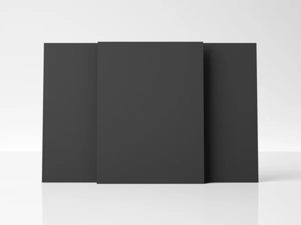 Three blank posters on white wall — Stock Photo, Image