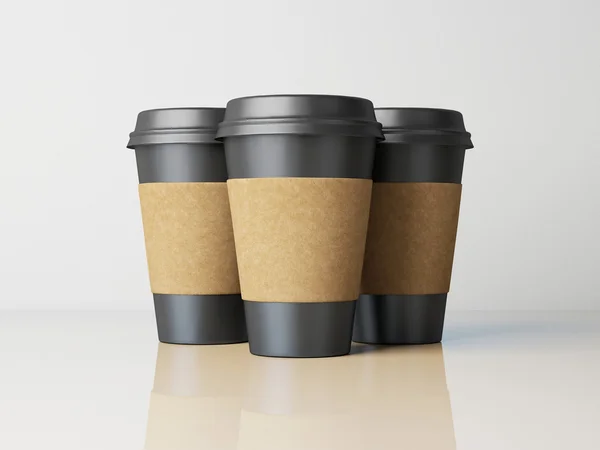 Black paper cups — Stock Photo, Image