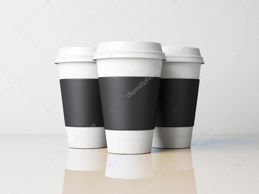 Three paper cups