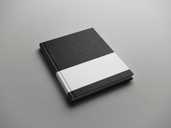 Zwartboek met witte strip — Stockfoto