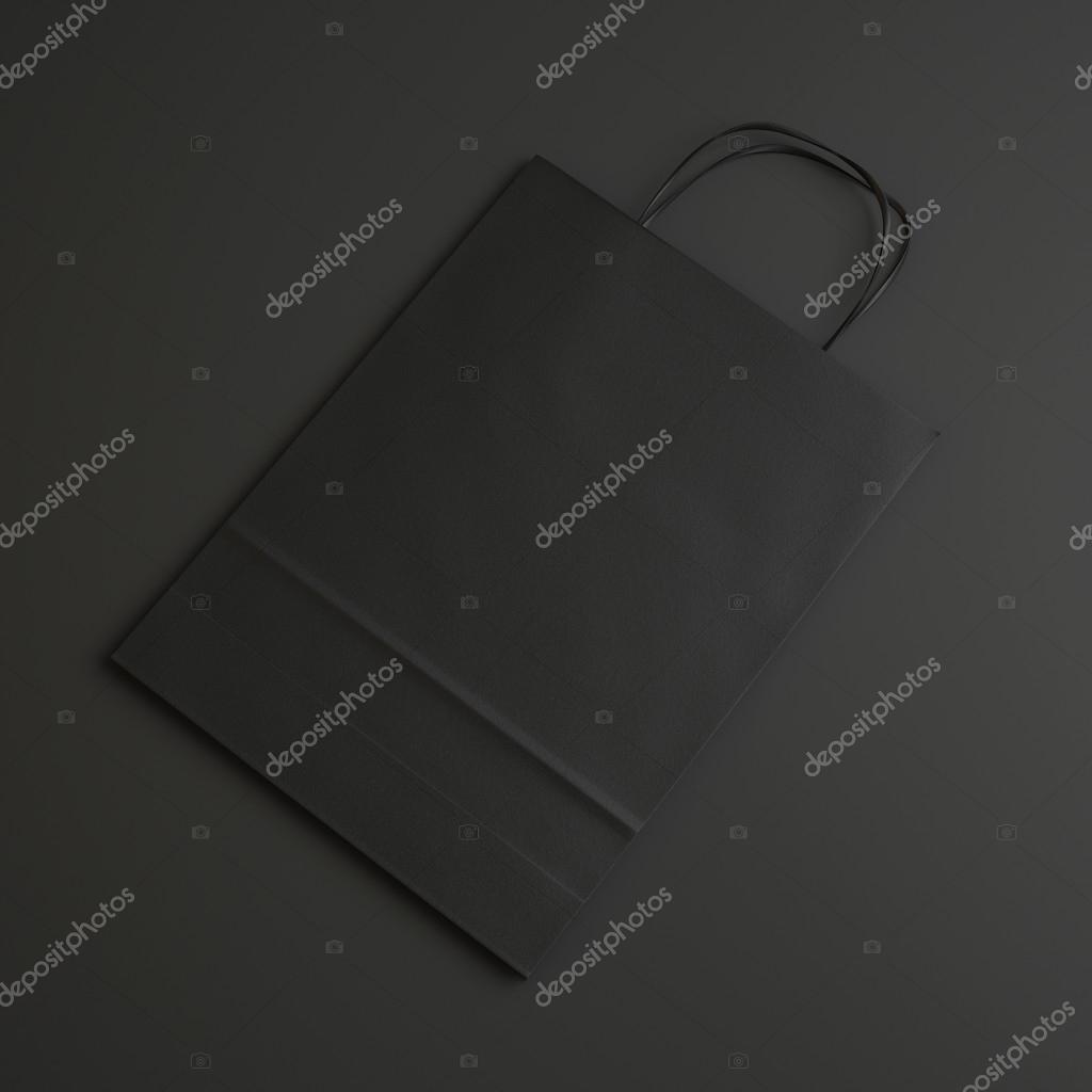 Black paper bag with handles Stock Photo by ©kantver 57288459