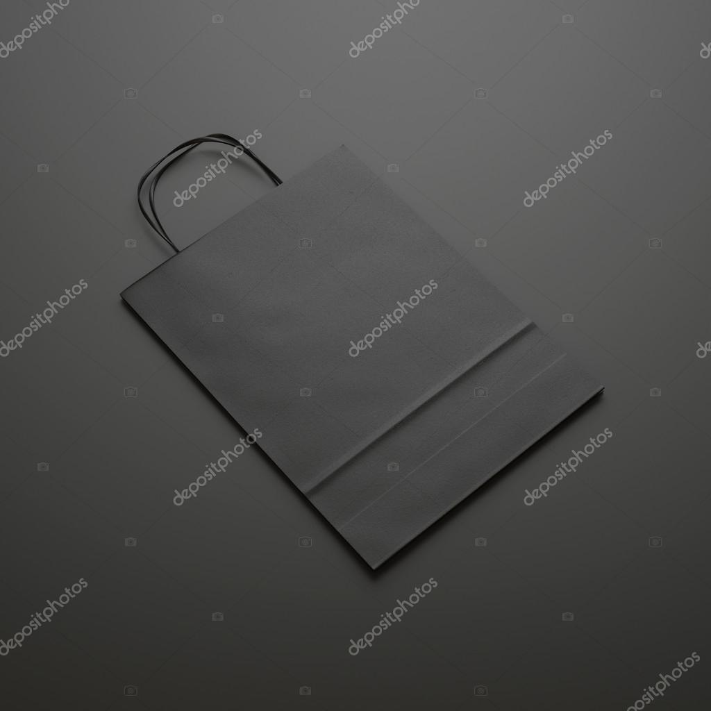Black paper bag with handles Stock Photo by ©kantver 57288529