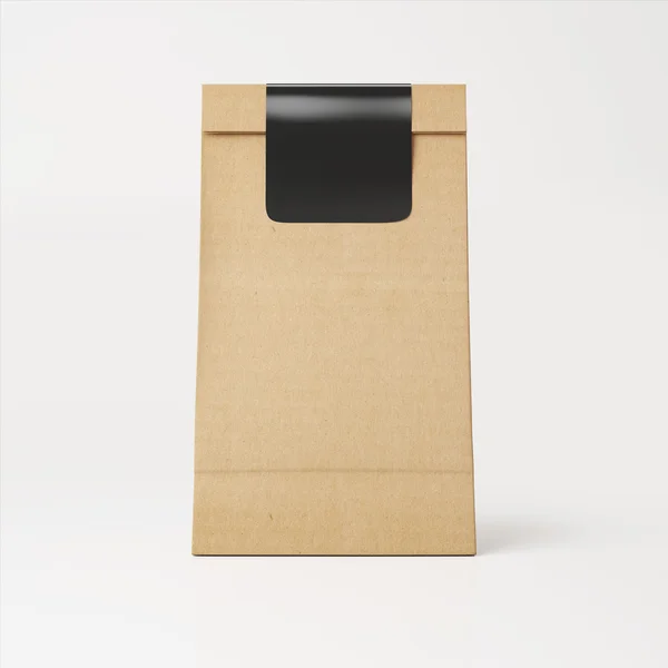 Recyclable paper bag with sticker — Stock Photo, Image