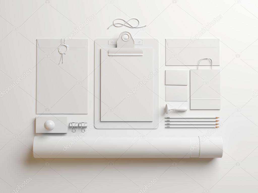 White elements on paper background