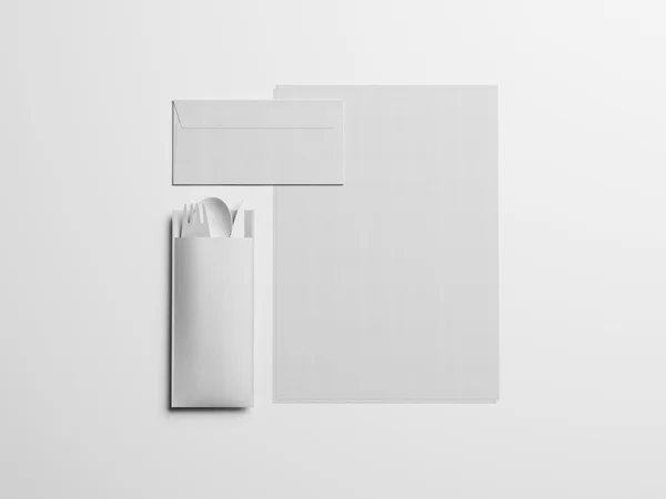 Ensemble d'éléments de marque sur fond blanc — Photo