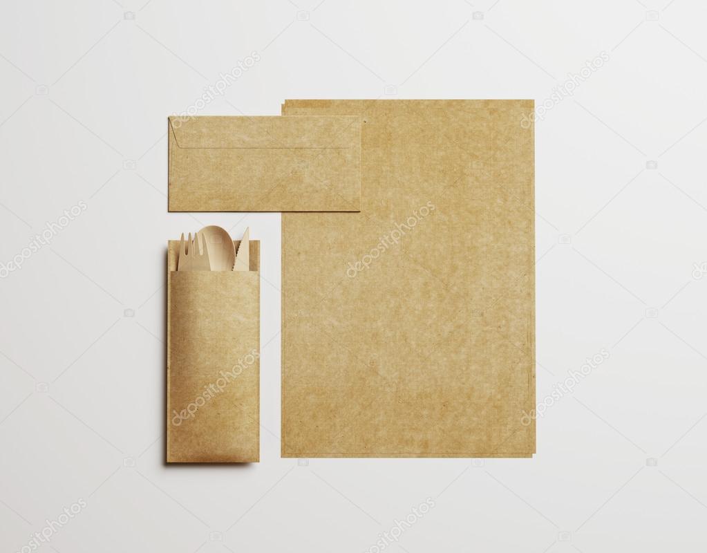 Set of branding elements on paper background