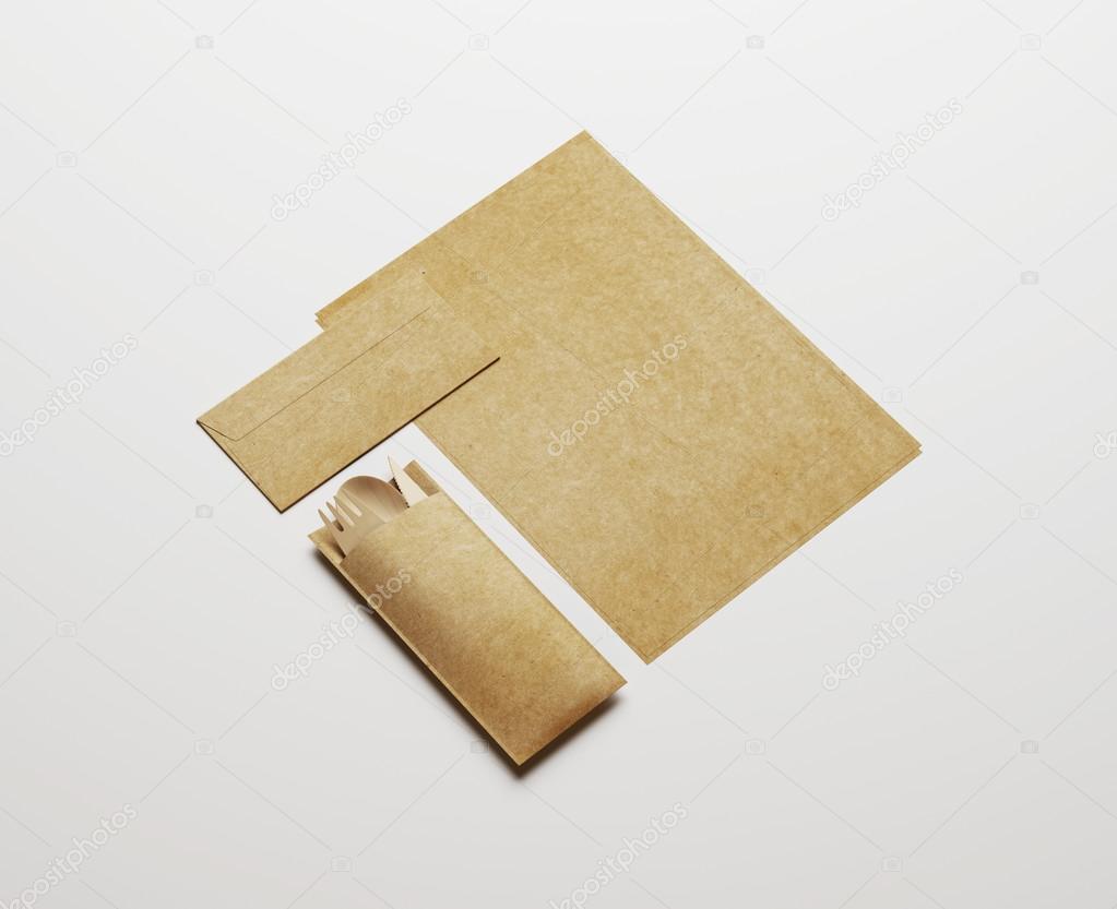 Set of branding elements on paper background