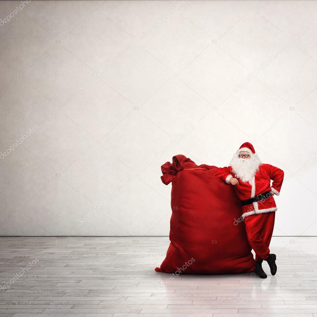 Santa Claus with large red sack