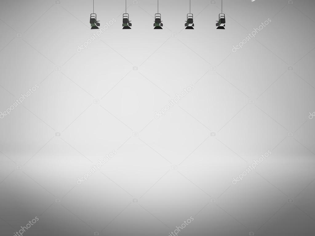 Gray spotlight background with lamps