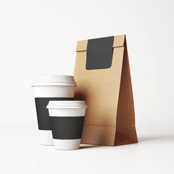 Bag and cups — Stock Photo, Image