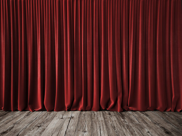 Красные шторы