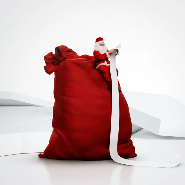 Weihnachtsmann mit Sack — Stockfoto