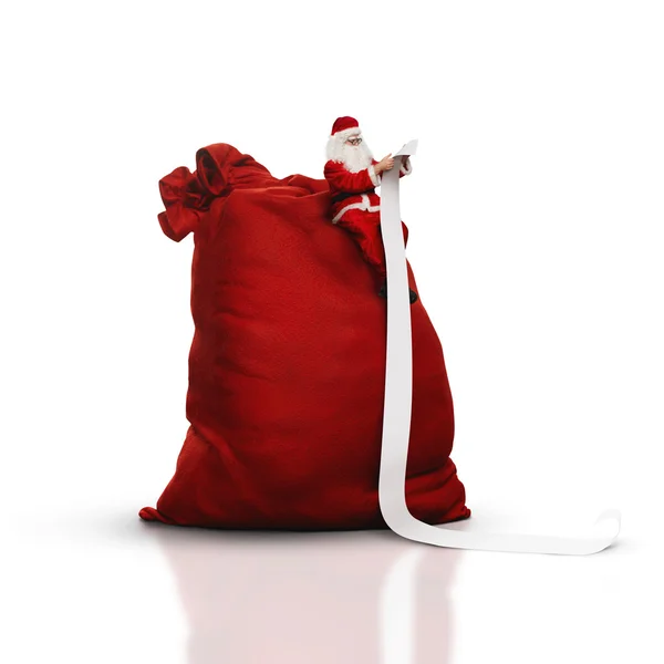 Weihnachtsmann mit Sack — Stockfoto