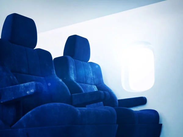 Airplane cabin interior — Stock Photo, Image