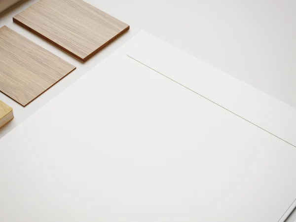 Envelope branco e cartões — Fotografia de Stock