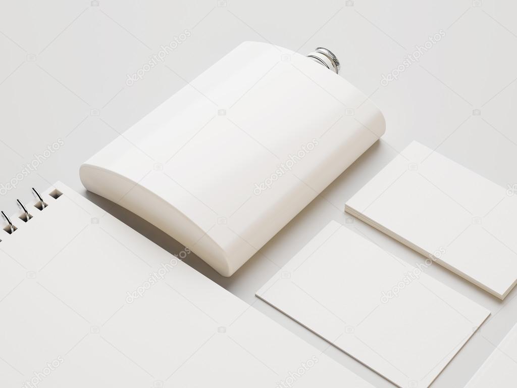 Flask with business cards