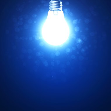 Mavi arkaplanda ampul