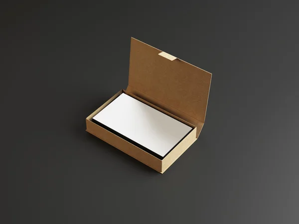 Stack of business cards in the box — Stock Photo, Image