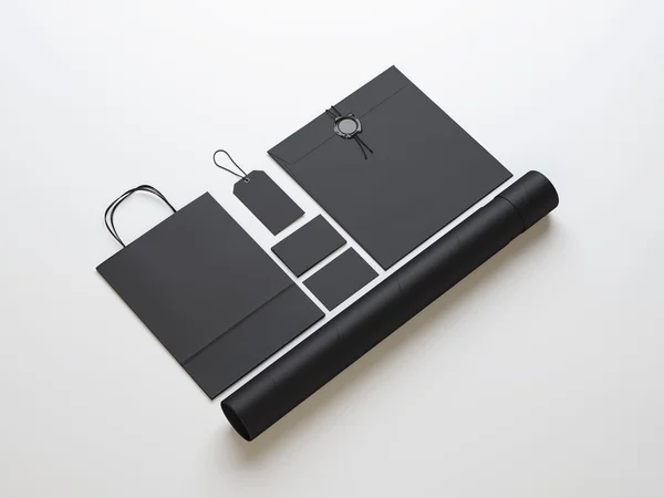 Set di elementi di branding nero — Foto Stock