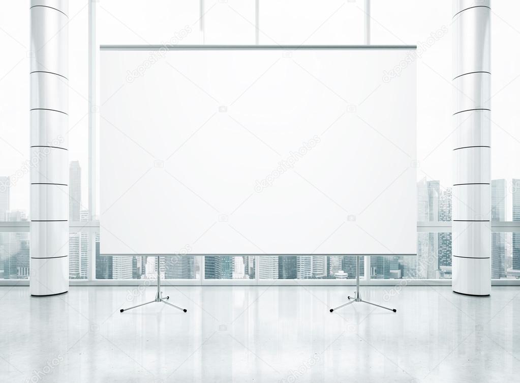 Projection screen over window. — Stock Photo © kantver 69893037