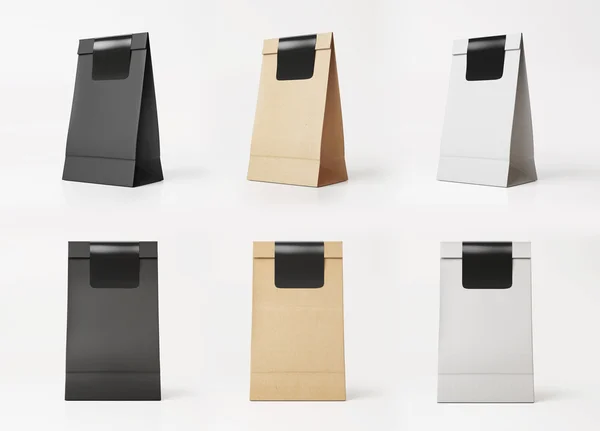 Conjunto de modelos de saco de papel — Fotografia de Stock