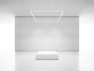 Beyaz boşluk ile podyum.