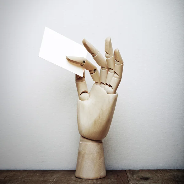 Hand with business card — Stock Photo, Image