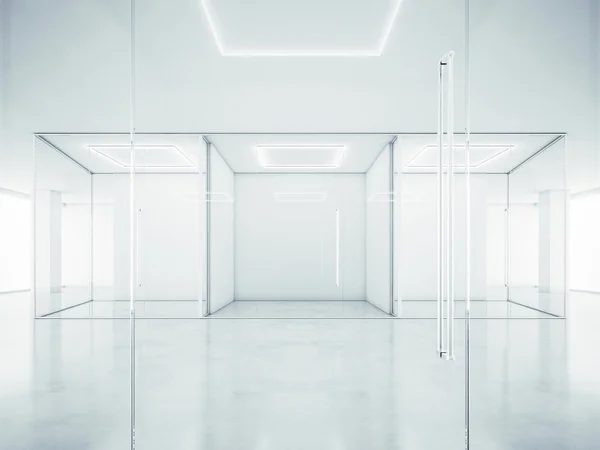 Büroeinrichtung mit weißen Wänden — Stockfoto