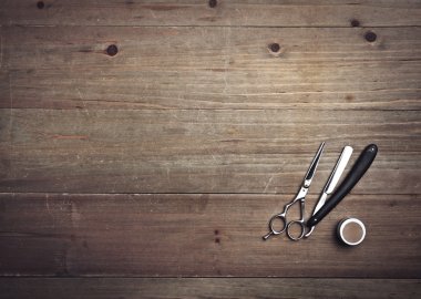 Vintage barber tools clipart
