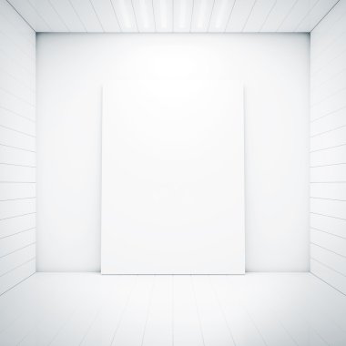 Beyaz beyaz odada yakınındaki tuval