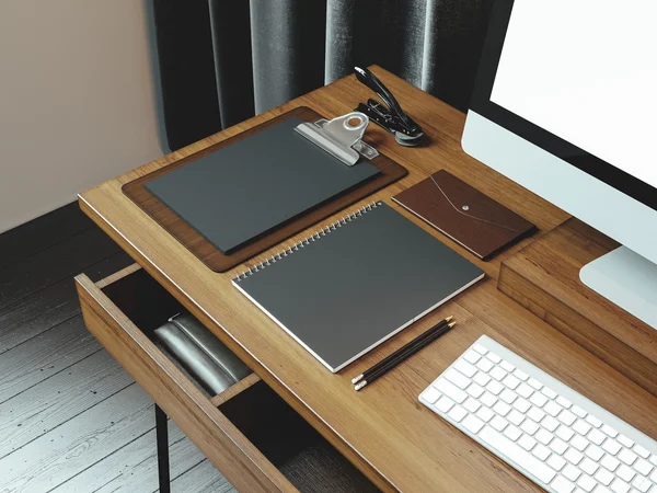 Classic workspace with computer — Stock Photo, Image