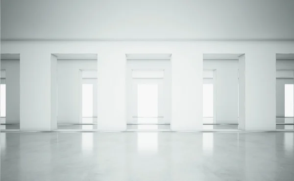 Otevřené bílý interiér — Stock fotografie