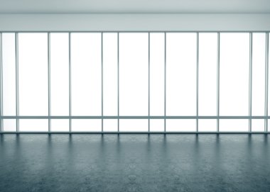 Büyük windows office iç. 3D render