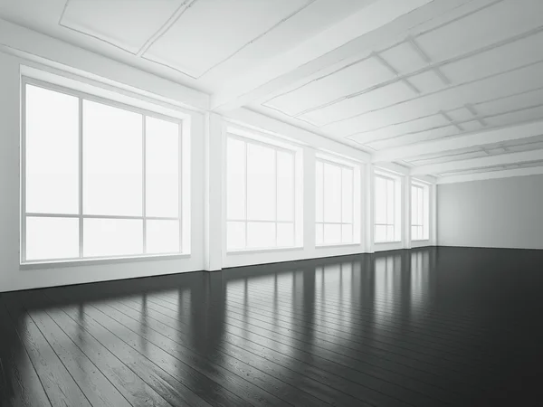 White loft interior. 3d rendering — Stock Photo, Image