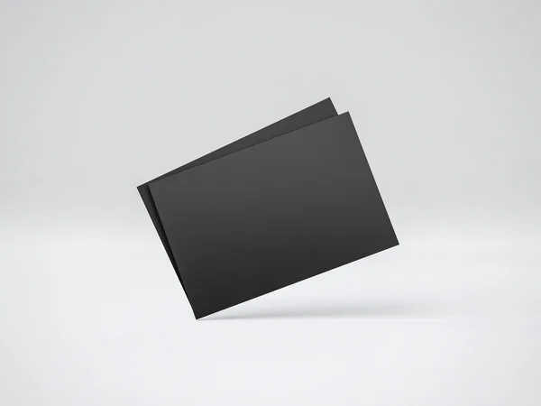 Mockup of two black business cards. 3d rendering — Stock Photo, Image