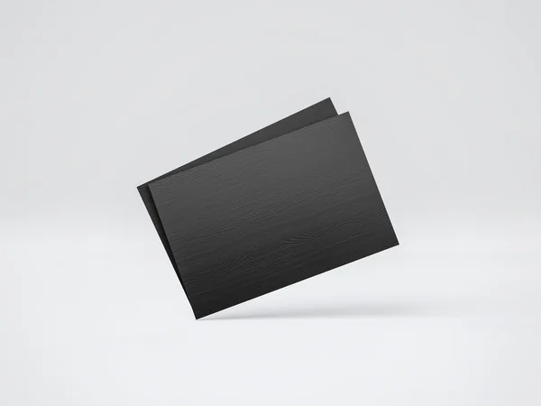 Mockup av svart visitkort. 3D-rendering — Stockfoto